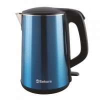 Чайник Sakura SA-2156MBL син/черн 1,8л 1,8кВт двухслойный корпус эффект термоса