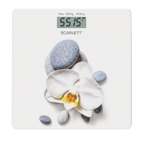 Весы напольные Scarlett SC-BS33E020  белая орхидея электронные 180кг