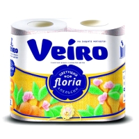 Бумага туалетная ароматизир.Veiro Floria 2-сл 4 рул Цветущий апельсин