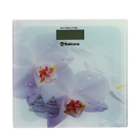 Весы напольн Sakura SA-5065WF ultraslim орхидеи электронные 180кг ЖК дисплей