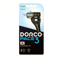 Станок д/бр DORCO PACE3 NEW (станок + 2 кассеты) система с 3 лезвиями