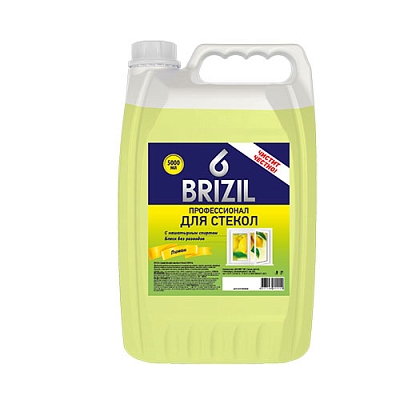 Средство д/стекол BRIZIL Профессионал 5л канистра Лимон с нашатырным спиртом