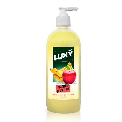 Крем-мыло жидкое Luxy 1л с дозатором яблоко банан