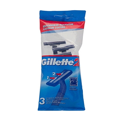Станок одн."GILLETTE 2" 3шт.в пакете