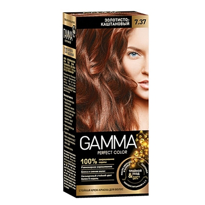 Крем-краска д/волос GAMMA PERFECT COLOR 50мл т.7.37 Золотисто-каштановый
