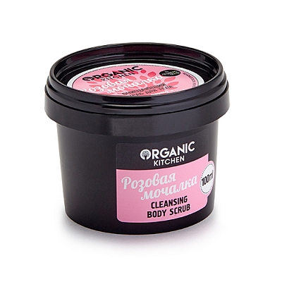 Скраб д/тела Organic Shop 100мл Розовая мочалка очищающий