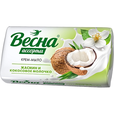 Крем-мыло ВЕСНА Ассорти 90г Жасмин и кокосовое молочко