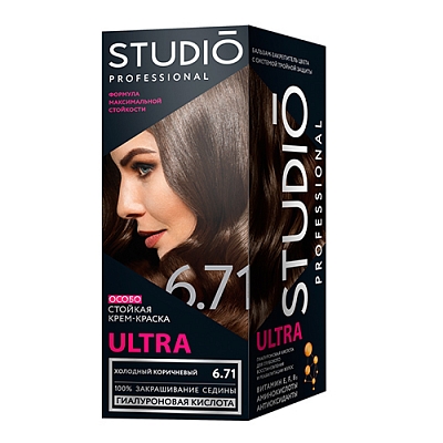 Краска д/волос Studio Professional Ultra т.6.71 Холодный коричневый, 50/50/15 мл