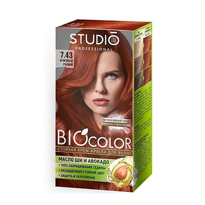 Краска д/волос Biocolor т.7.43 Огненный рыжий, 50/50/15 мл