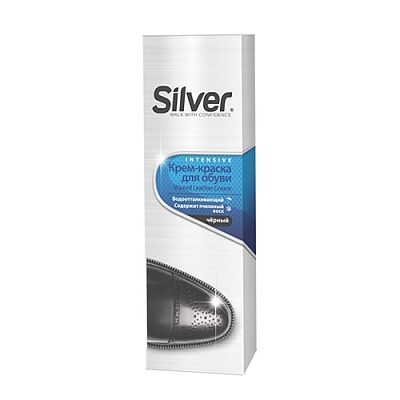 SILVER-Premium Крем-краска для обуви  75ml black/черный