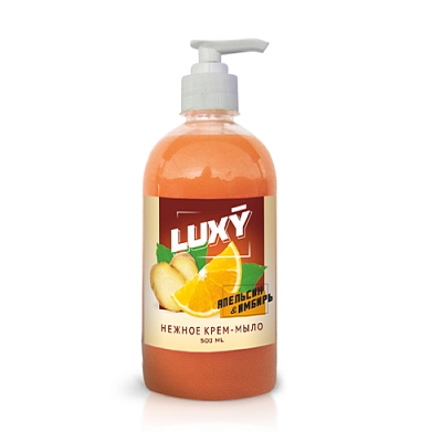 Крем-мыло жидкое Luxy 500мл с дозатором апельсин-имбирь