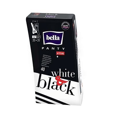 Салфетки BELLA PANTY SLIM BLACK/ WHITE 40шт