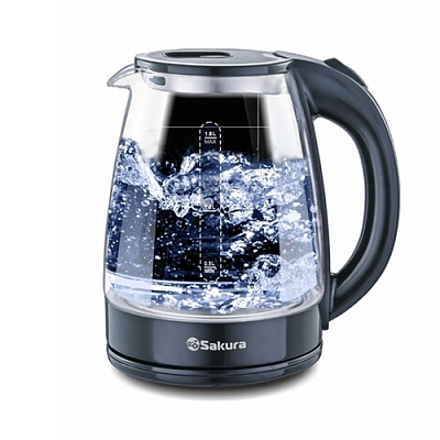 Чайник Sakura SA-2734BK чер 1,8л 1,8кВт стекло подсветка