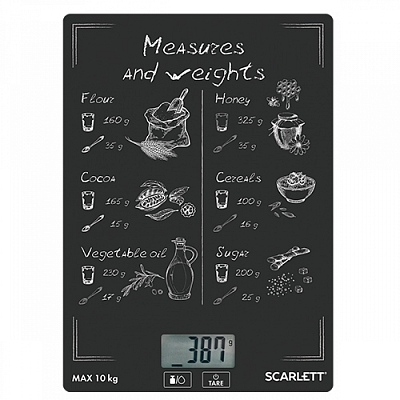 Весы кухонные Scarlett SC-KS57P64 электронные 10кг меры и веса