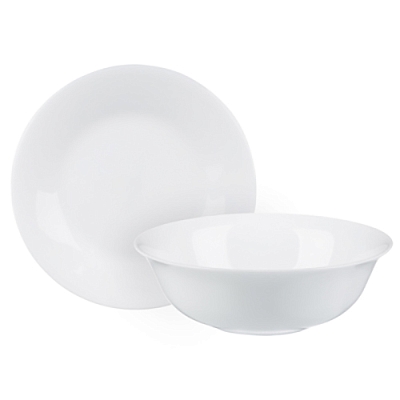MILLIMI Набор столовой посуды 8пр тарелка 17,5см 4шт салатник 16,5см 4шт опаловое стекло
